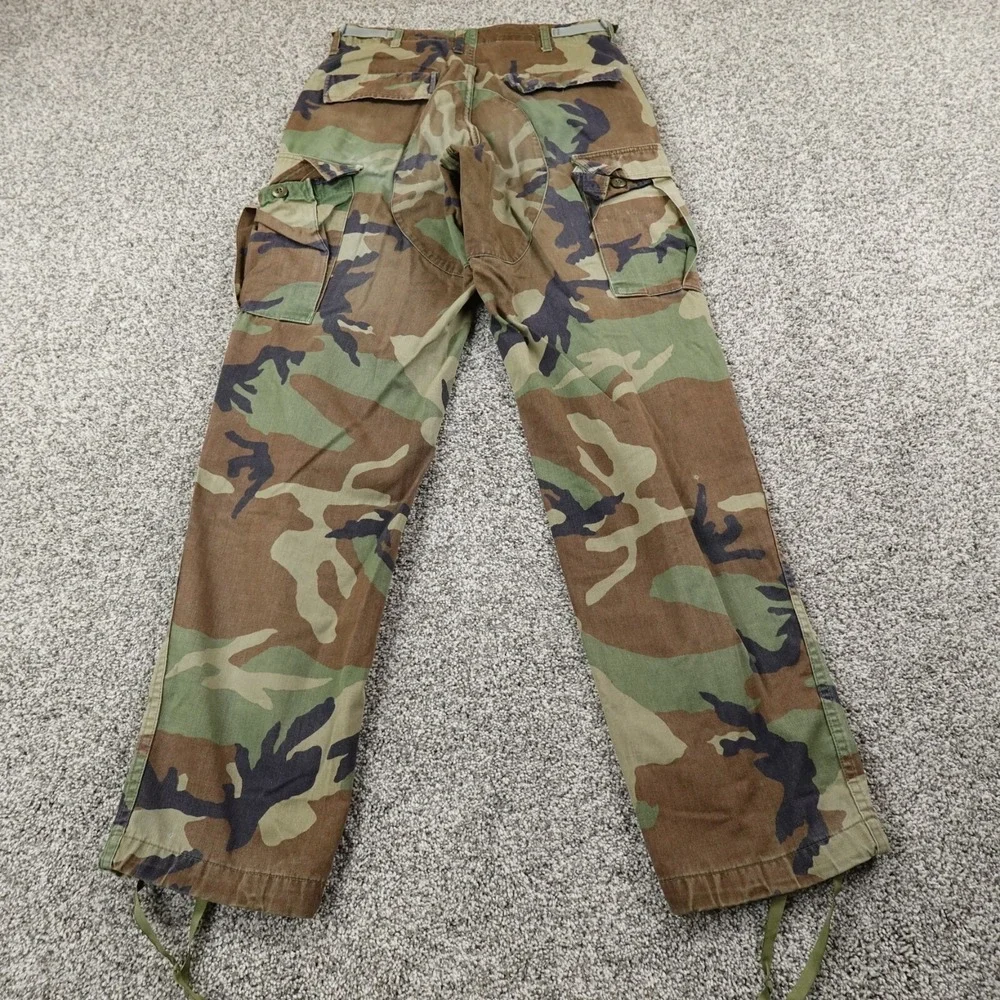 Military Pants Mens S Woodland Camo Combat Trouser Cargo Paratrooper Double Knee